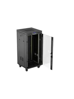 Lanberg 24U/600X600 Rack Cabinet 19" Free-Standing (Flat Pack) With Glass Door, (includes LCD panel