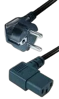 Transmedia Power Cable Schuko -angled IEC 320 plug 2m