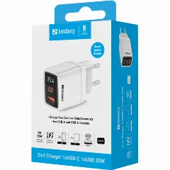 Sandberg 2in1 Charger 1x USB-C 1x USB 35W