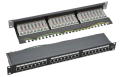 NaviaTec Cat6 zaštićeni patch panel 24-porta crni