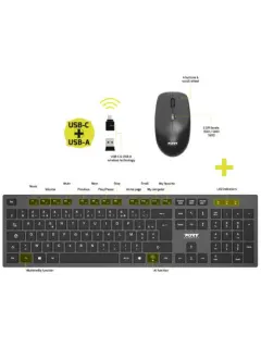 Port bežična tipkovnica i miš, USB-A/C, SMART Azerty