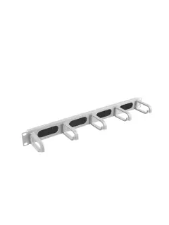 Lanberg 19" Cable Management Brush Panel 5 Rings Type B 1U Grey