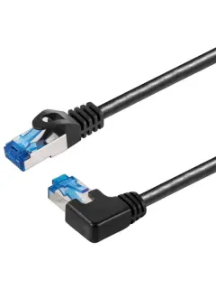 Transmedia Cat6A SFTP Patch Cable, RJ45 plug angled right, 5m
