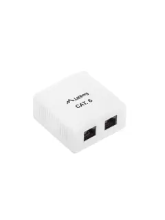 Lanberg Surface-Mount Box CAT.6 UTP Unshielded 2X RJ45 White