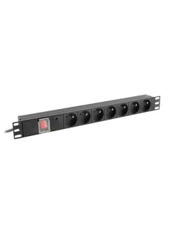 Lanberg PDU distribucijska jedinica 19" 1U 10A 2M 7X francuske utičnice crna