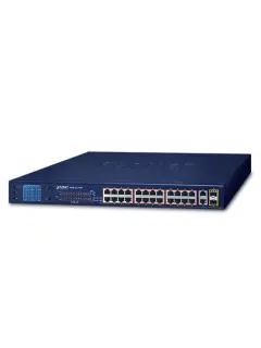 Planet 24-Port 10/100TX 802.3at PoE + 2-Port Gigabit TP + 2-Port SFP Ethernet Switch with LCD
