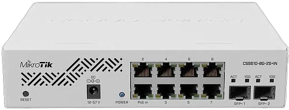 Mikrotik Cloud Smart Switch 610-8G-2S IN, 8 x GbE, 2 x SFP
