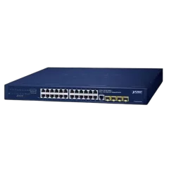 Planet 24-Port 10 100 1000T 4-Port 100 1000X SFP Managed Gigabit Switch with 36-72V DC Redundant Power