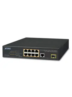 Planet 10-Port Unmanaged PoE Switch (8x 100Mbps 802.3at PoE (120W) 1-Port Gbe 1-Port 100 1000X SFP)