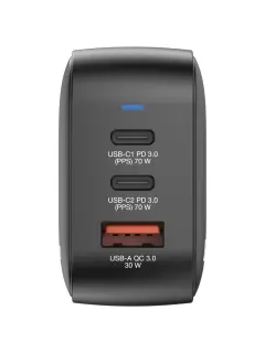 Punjač zidni Verbatim Mini GaN #32229 70 W, 3 priključka; 2xUSB-C PD 70 W/1xUSB-A QC 3.0 (EN/UK/US)