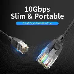 Vention Cat.6A UTP Patch Cable 5M Black Slim