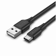 Vention USB 2.0 Type-C Male to Type-C Male 3A Cable 2M Black Aluminum Alloy Type