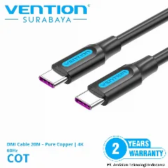 Vention USB 2.0 C Male to Male 5A Cable 2m, Black