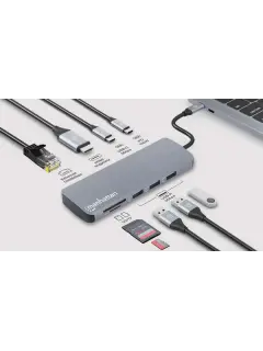 Manhattan docking USB-C 9 u 1 HDMI 4K@60 Hz