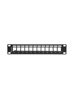 Lanberg Patch Panel Blank 12 PORT 1U 10" FTP For Keystone Modules Black