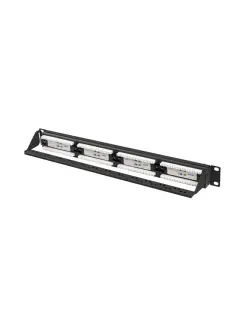 Lanberg Patch Panel 24 Port 1U 19" CAT.6A UTP Black