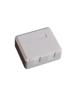 EuroLan modular UTP socket on surface, for 2x keystone, white, without keystones
