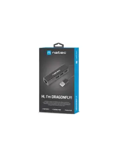 Natec USB 2.0 Hub Dragonfly 3-Port + RJ45