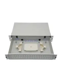 Telcoline Fiber optic patch panel 2U/19”, 48F/48xSC Simplex, slide out on rollers/drawer type