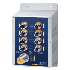 Planet Industrial 8-Port (8x 100Mbps M12) Switch (-40 to 75 degree C), unmanaged