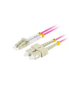 Lanberg 2M Fiber Optic Patchcord MM LC/UPC-SC/UPC DUPLEX LSZH OM4 50/125 3.0MM Violet
