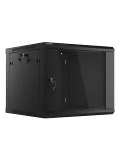 Lanberg 9U/600X600 19" Wall-Mount Rack Cabinet (Flat Pack) With Glass Door Black V2