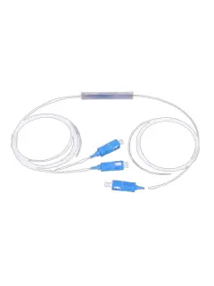 NFO Fiber Optic PLC Splitter, 1:2, Steel Box, SM, G657A, 1,5m, SC UPC