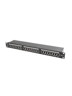 Lanberg Patch Panel 24 Port 1U 19" CAT.5E FTP Shielded Black