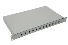 NFO Patch Panel 1U 19" - 12x SC Simplex LC Duplex, Slide-out on rails, 1 tray