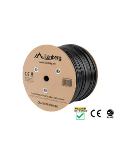 Lanberg Lan Cable CAT.6 FTP 305M Solid Outdoor Gel-Filled CU Black Fluke Passed