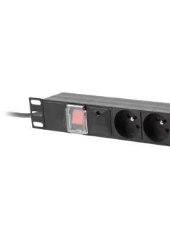 Lanberg PDU distribucijska jedinica 19" 1U 10A 2M 7X francuske utičnice crna