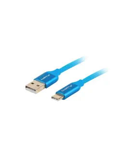 Lanberg USB-C (M)->USB-A (M) 2.0 Cable 0.5M Blue QC 3.0 Premium 480 Mb/s