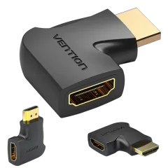 Vention HDMI 90 Degree Male to Female Vertical Flat Adapter Black