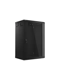 Lanberg 19" Wall-Mount 18U/600X450 (Flat Pack) With Glass Door Black