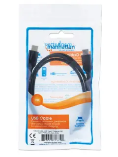 Manhattan kabel USB 2.0 Type-C, 3A, 60 W, 1m, crni