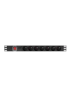 Lanberg PDU distribucijska jedinica 19" 1U 10A 2M 7X francuske utičnice crna