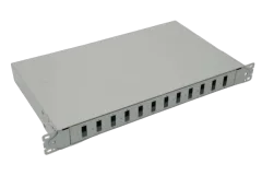 NFO Patch Panel 1U 19" - 12x SC Duplex, Slide-out on rails, 1 tray