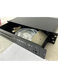 Fiber optic patch panel 2U/19”, 48F/48xSC Simplex, slide out on rollers/drawer type, Black