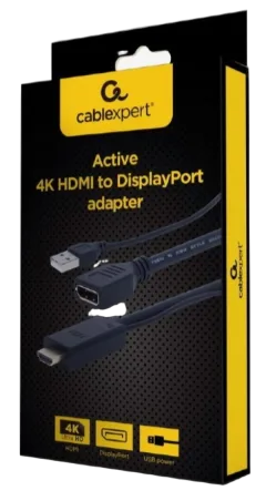 Gembird Active 4K HDMI to DisplayPort adapter, black