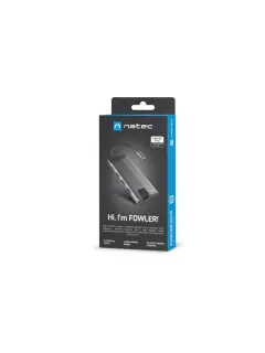 Natec USB-C Multiport Adapter 8 IN 1 Fowler Plus Hub USB 3.0 3X, HDMI 4K, USB-C PD, RJ45, SD, Micro