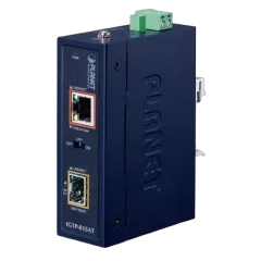 Planet Industrial Compact 100 1000-base Open Slot SFP to 1GbE RJ45 802.at PoE Media Converter (-40 to 75 C)