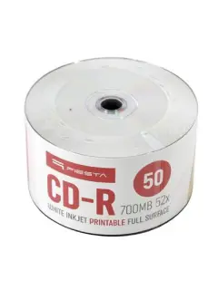 CD-R Platinet Fiesta #43718 700MB 52x, Wrap Spindle 50/1, Printable